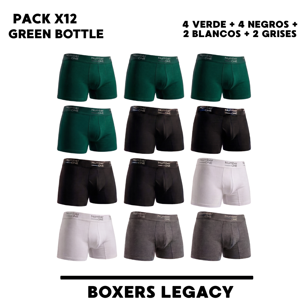Pack x12 Green Bottle - 4 Verde Botella + 4 Negros + 2 Blancos+ 2 Grises