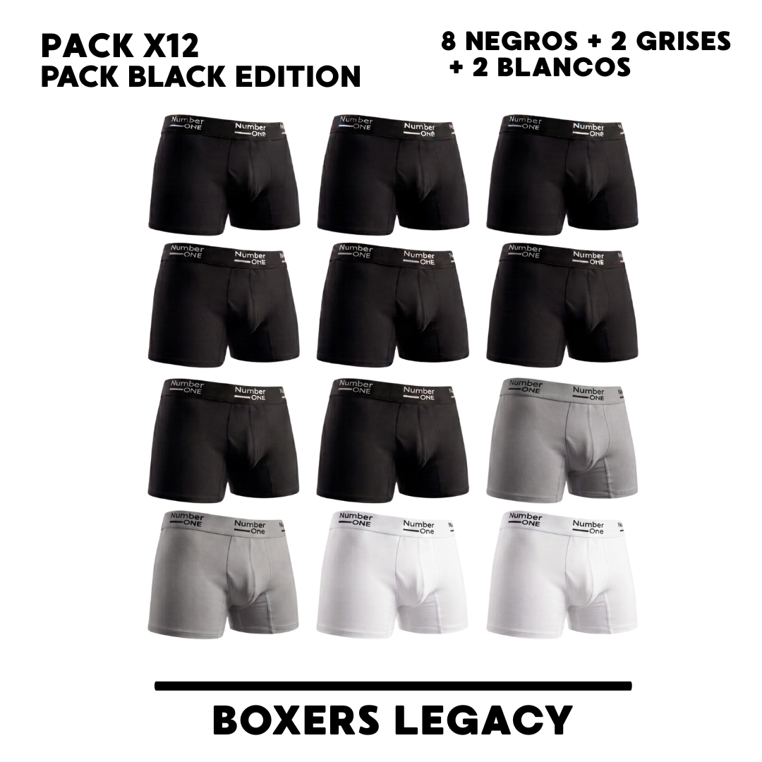 Pack x12 Full Black Edition - 8 Negros + 2 Grises + 2 Blancos