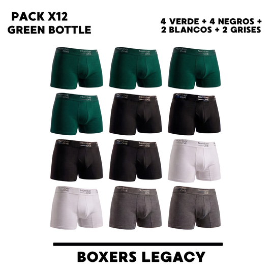 Pack x12 Green Bottle - 4 Verde Botella + 4 Negros + 2 Blancos+ 2 Grises